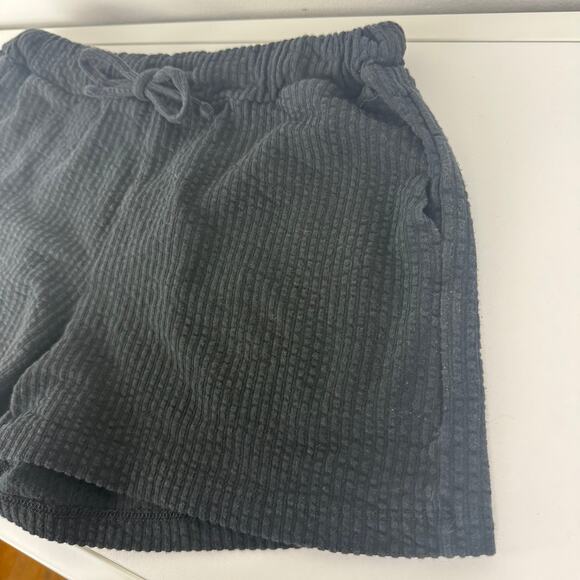 Madewell Womens Seersucker Ribbed Drawstring Pull-On Pockets Black Shorts XS - Picture 4 of 9